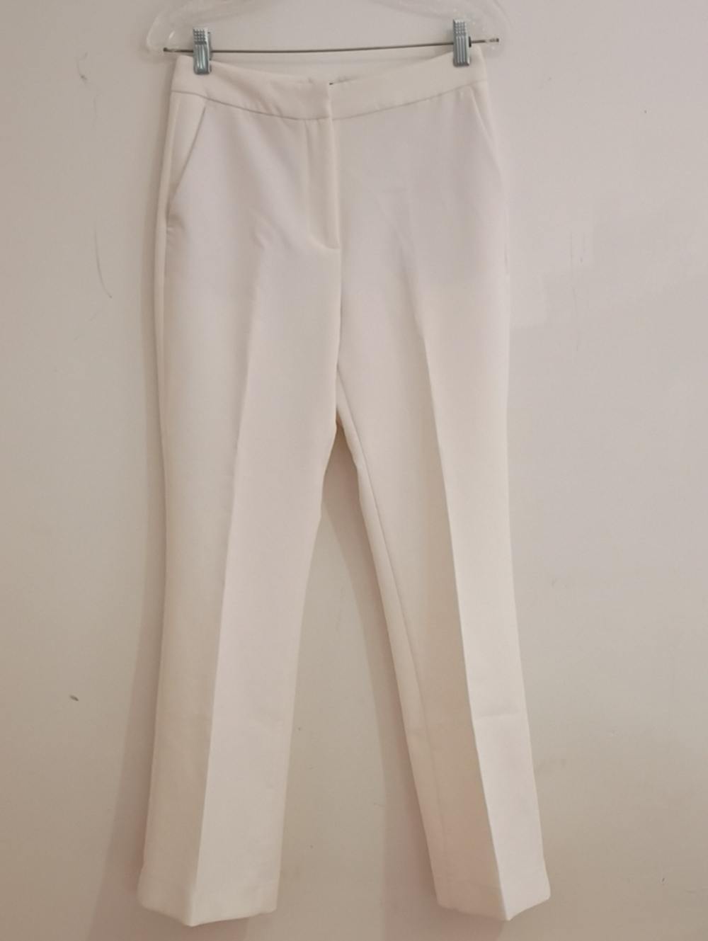 Zara Cream Straight-Leg Tailored Pants